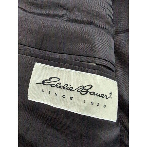 Eddie Bauer Camel Hair Sport Coat Jacket Mens 44L Tall Black 2 Button Blazer - Picture 8 of 13